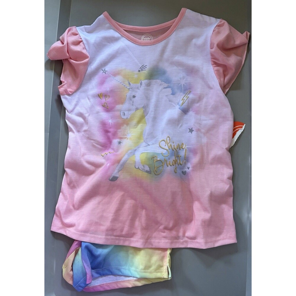 Girls Unicorn Pj Set Size 6X NWT B5
